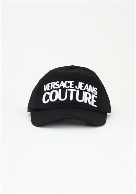 Black hat with embroidery for men VERSACE JEANS COUTURE | 75GAZK10ZG010L01